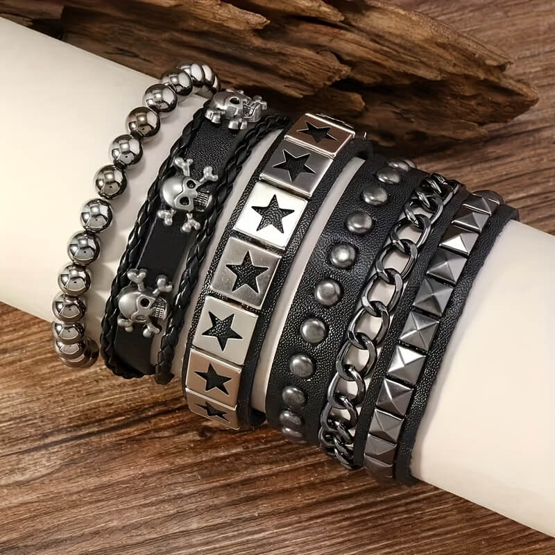 Punk Star Skull Chain Bracelet - Punk Lovers