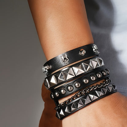Punk Star Skull Stud Bracelets - Punk Lovers