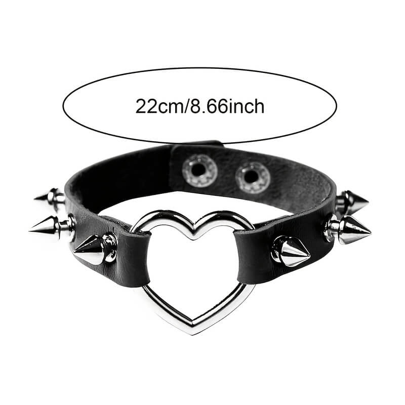 Punk Studded Heart Bracelet