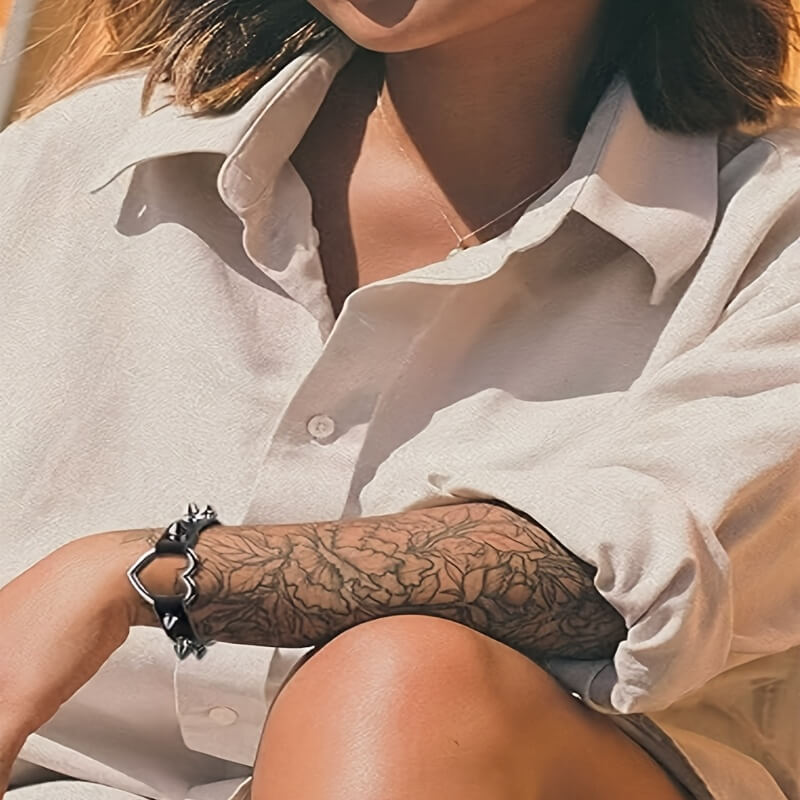 Punk Studded Heart Bracelet