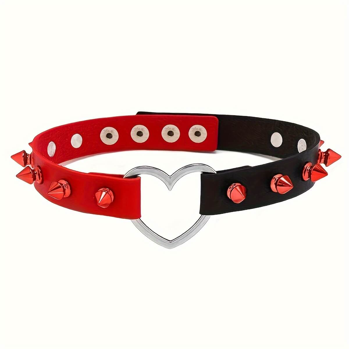 Punk Studded Heart Collar