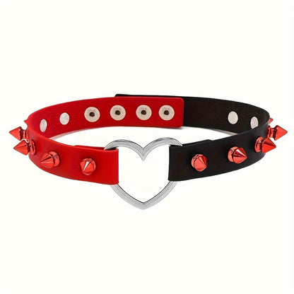Punk Studded Heart Collar