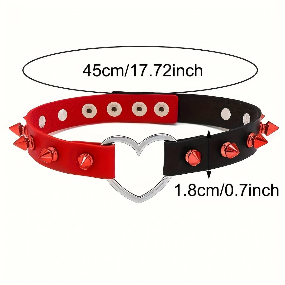 Punk Studded Heart Collar