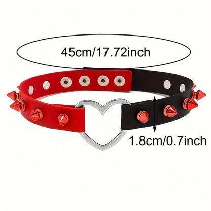 Punk Studded Heart Collar