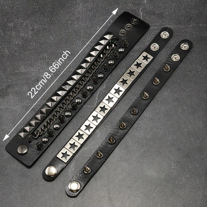 Punk Studded Star Chain Bracelet