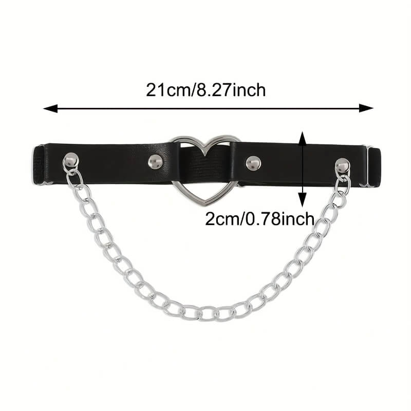 Punk Thigh Chain Body Harness with Thick Leg Cuff