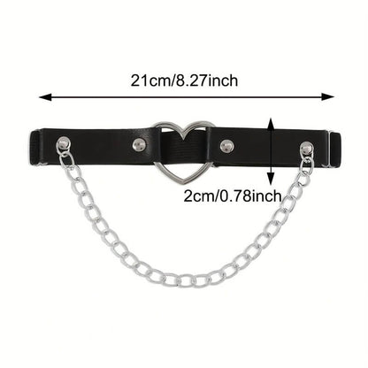 Punk Thigh Chain Body Harness with Thick Leg Cuff