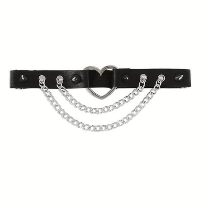 Punk Thigh Chain Body Harness with Thick Leg Cuff