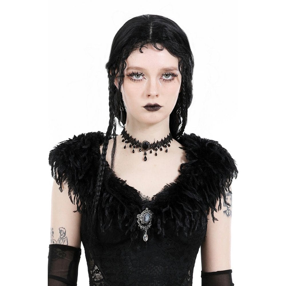 Women's Gothic Beaded Lace Choker - Punk Lovers