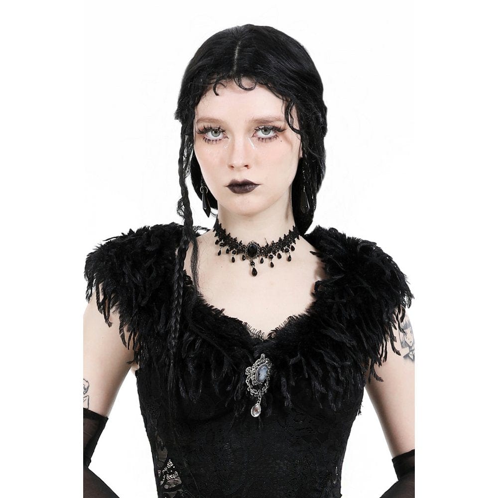 Women's Gothic Beaded Lace Choker - Punk Lovers