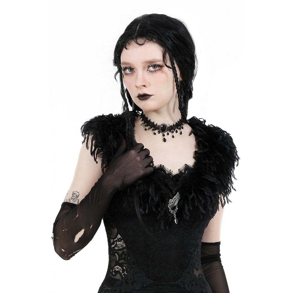 Women's Gothic Beaded Lace Choker - Punk Lovers