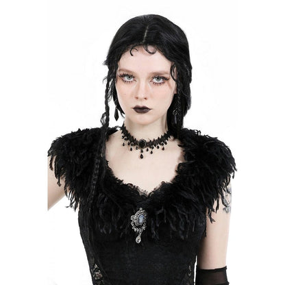 Women's Gothic Beaded Lace Choker - Punk Lovers