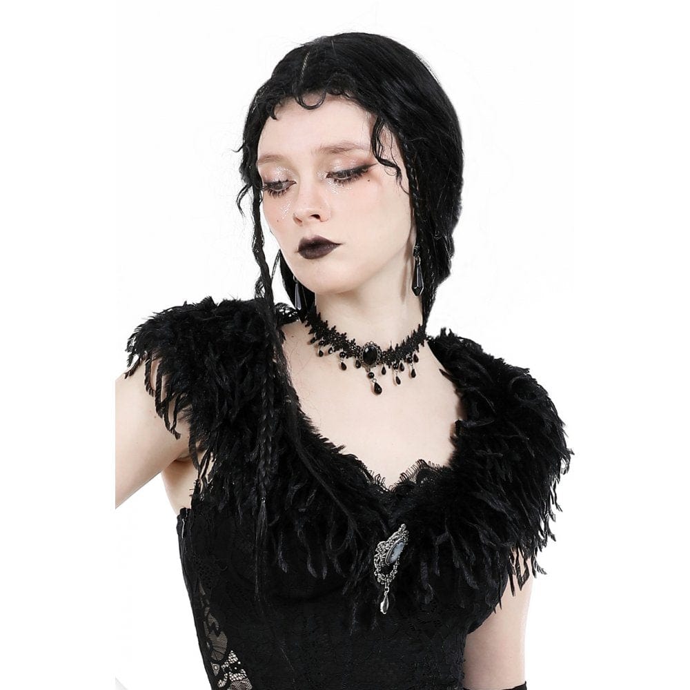 Women's Gothic Beaded Lace Choker - Punk Lovers