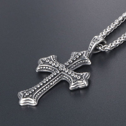 Men's Punk Cross Pendant Necklace