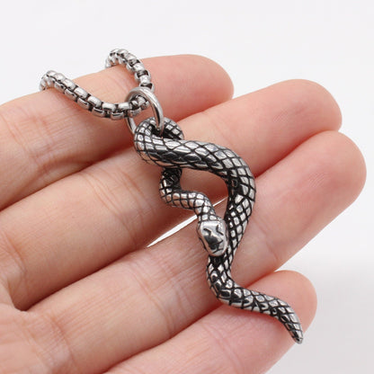 Men's Punk Snake Pendant Chain Necklace
