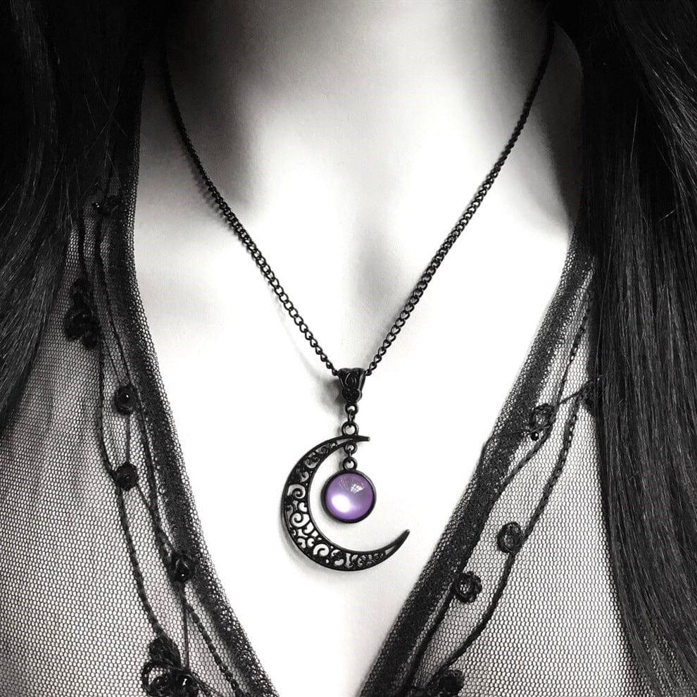 Women's Gothic Beaded Moon Necklace - Punk Lovers