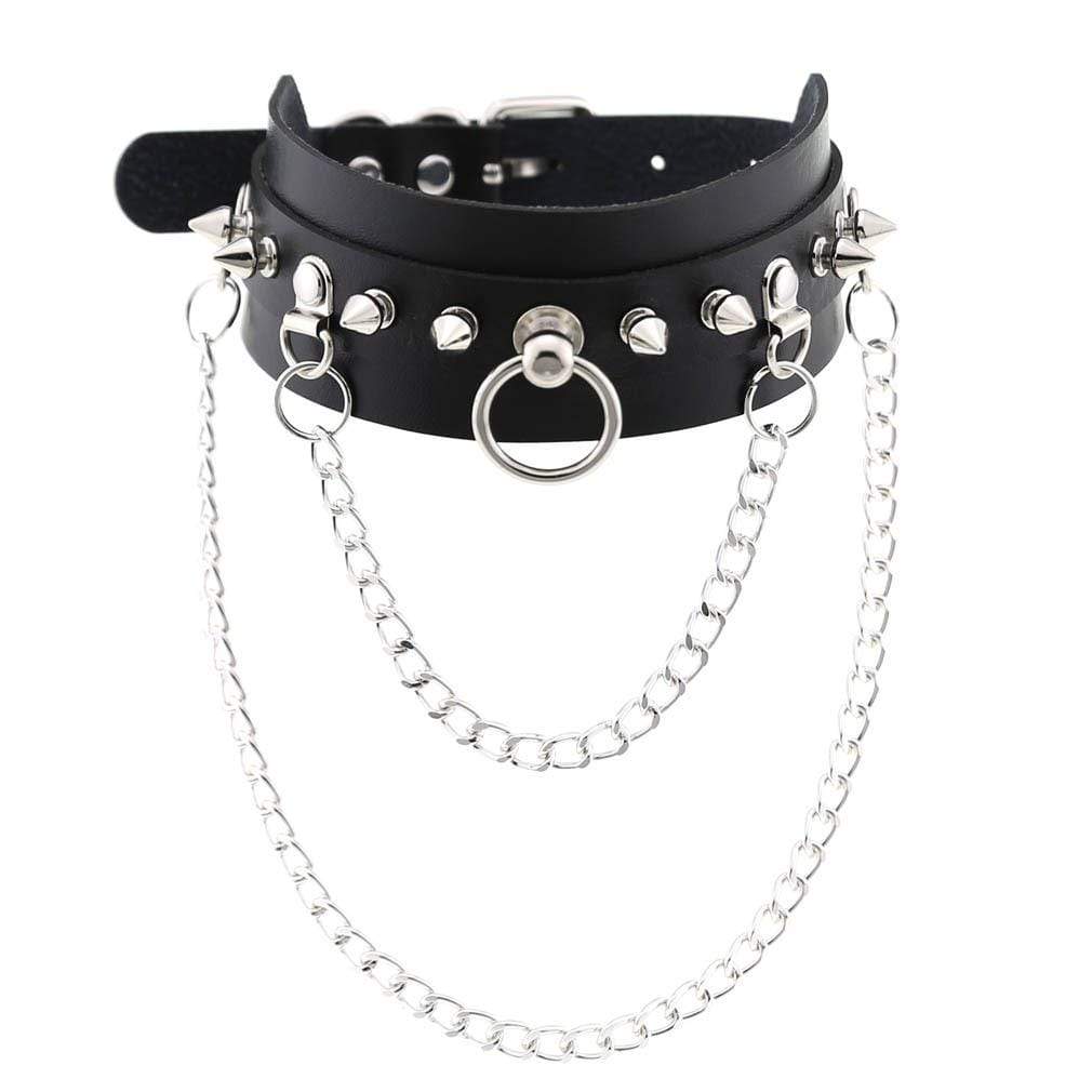 Women's Gothic Rivets&Chains Wide Chokers - Punk Lovers