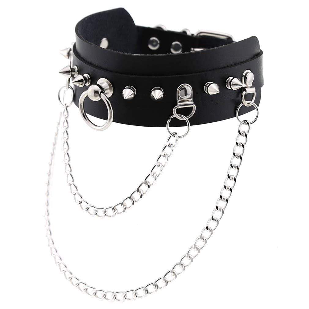 Women's Gothic Rivets&Chains Wide Chokers - Punk Lovers
