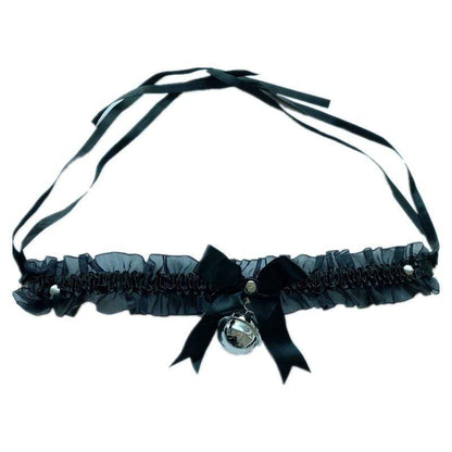 Women's Lolita Cute Bowknot Bell Lace Choker - Punk Lovers