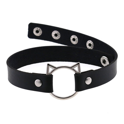 Women's Punk Cat Button Choker - Punk Lovers