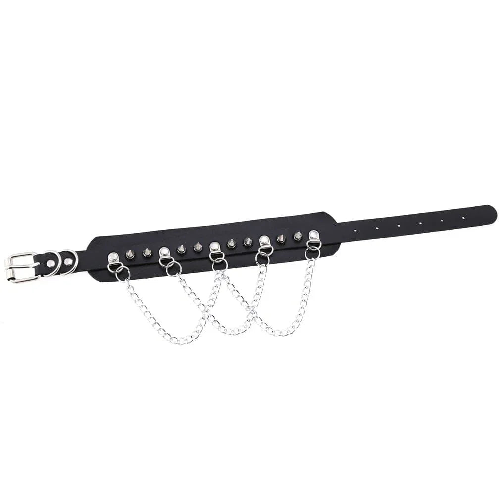 Women's Punk Rivets Chained Choker - Punk Lovers