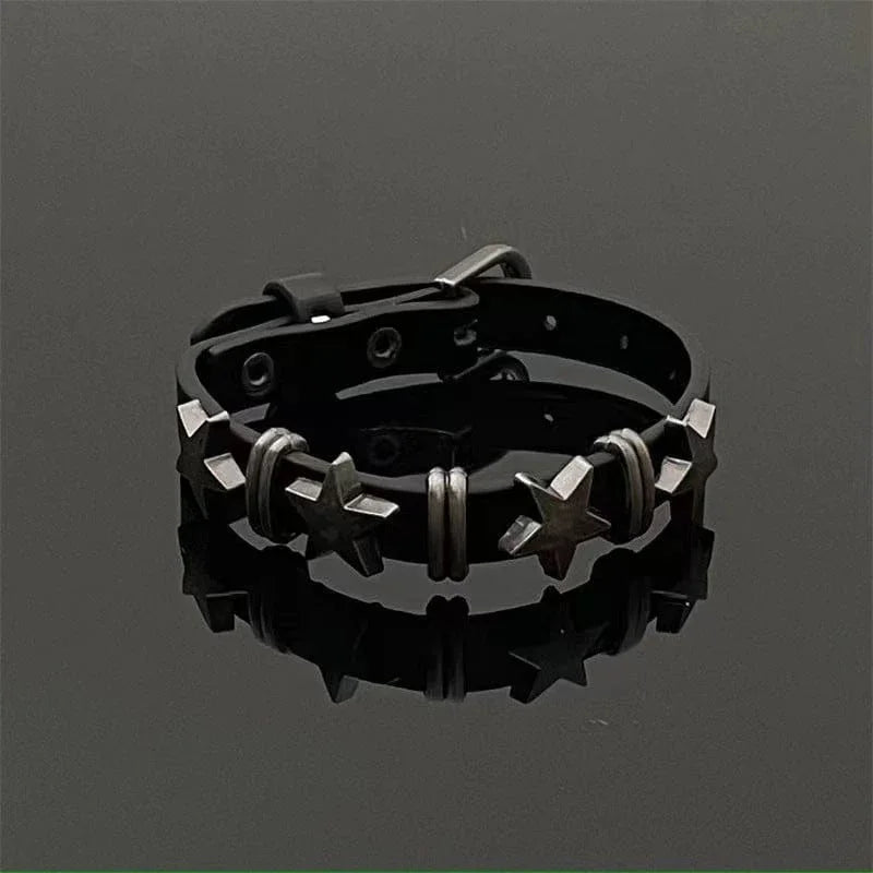 Women's Punk Star Faux Leather Choker - Punk Lovers