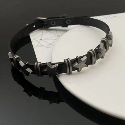 Women's Punk Star Faux Leather Choker - Punk Lovers