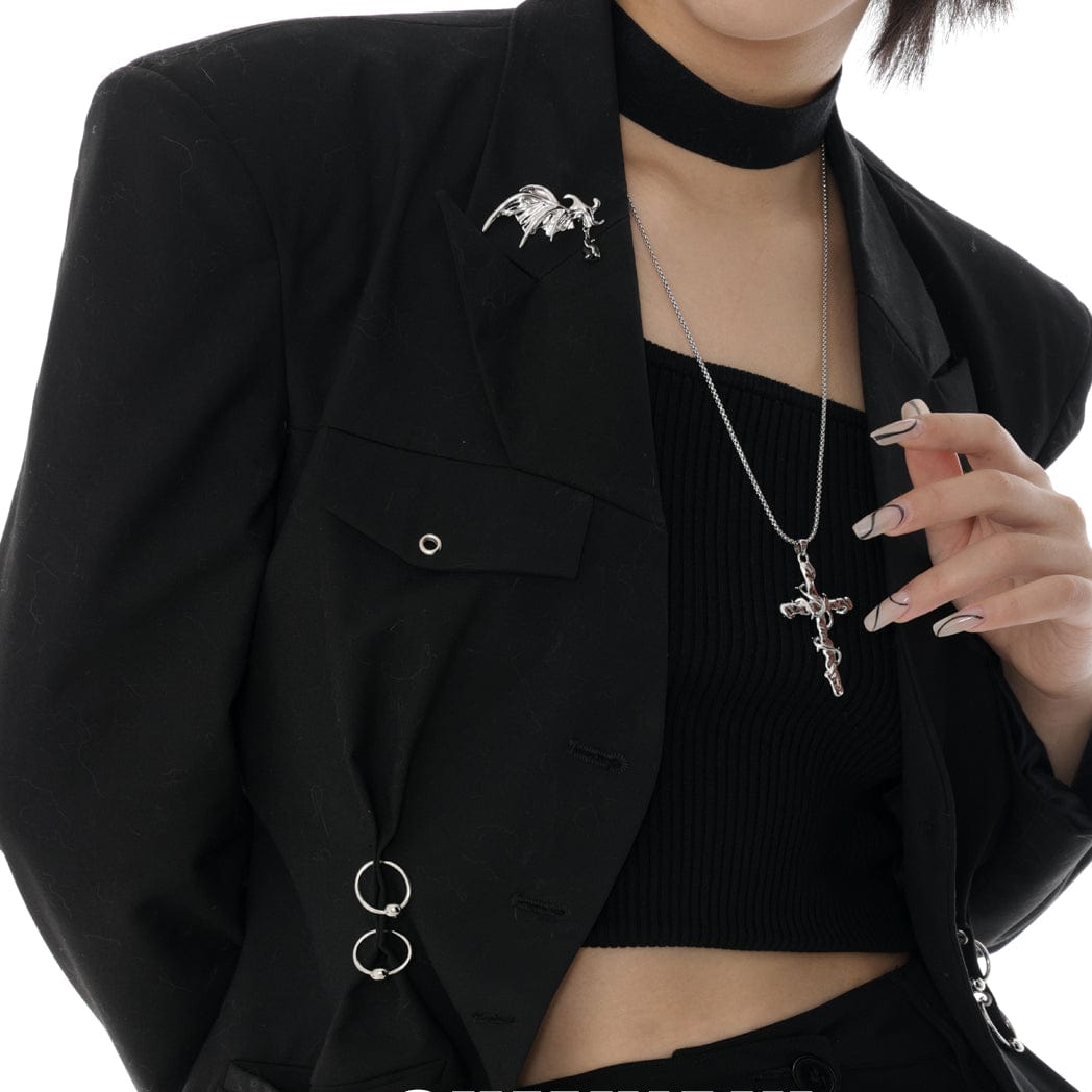 Women's Punk Thorns Cross Necklace - Punk Lovers