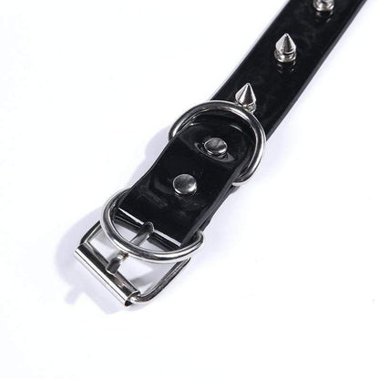 Women's Rivets Pentacle Pendant PU Chokers - Punk Lovers