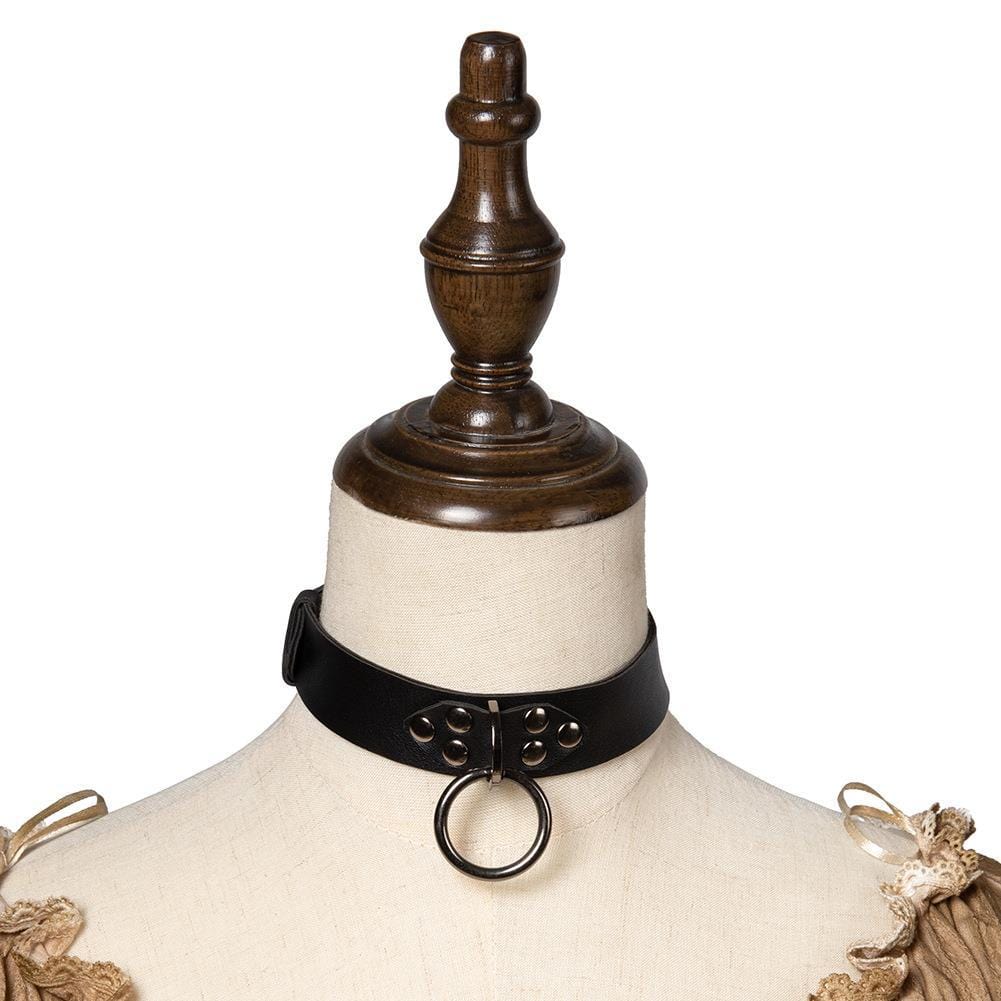 Women's Steampunk Annulus Nailed Buckle Choker - Punk Lovers