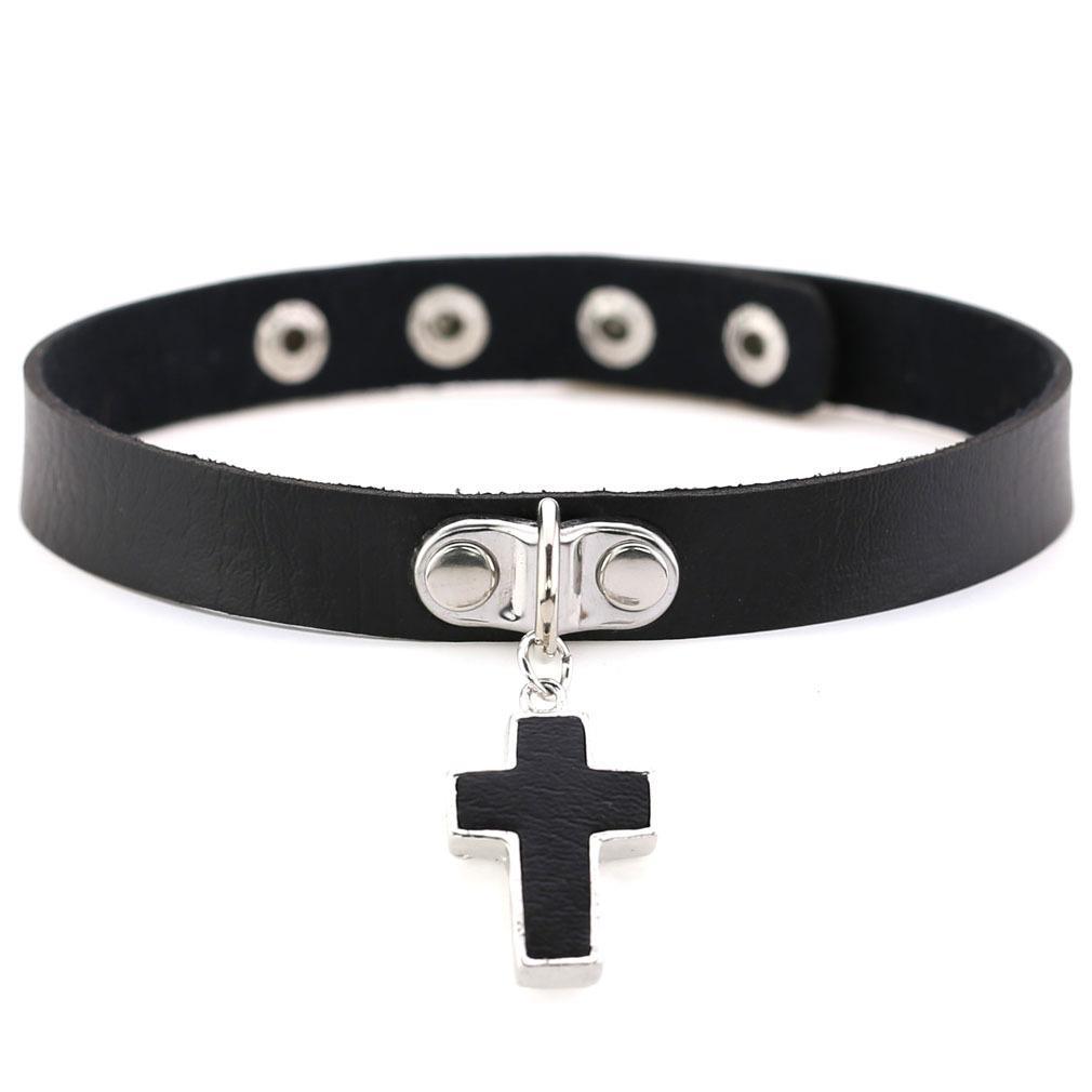 Women's Punk Christian Cross Choker - Punk Lovers