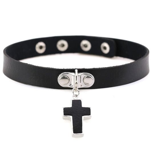 Women's Punk Christian Cross Choker - Punk Lovers