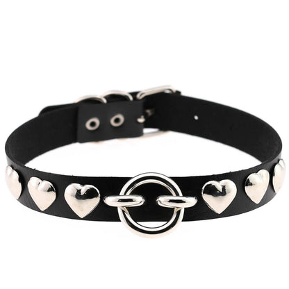 Women's Punk Heart Rivet Choker - Punk Lovers