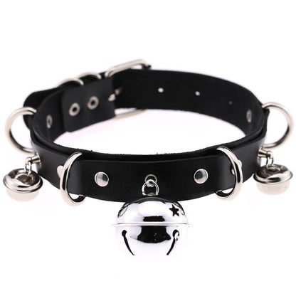 Women's Punk Little Bell PU Leather Choker - Punk Lovers