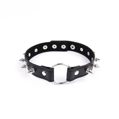 Women's Punk O-ring Choker With Rivet - Punk Lovers