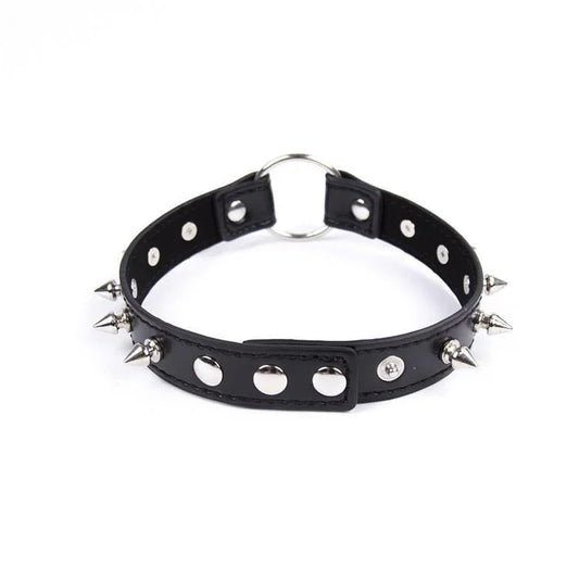 Women's Punk O-ring Choker With Rivet - Punk Lovers