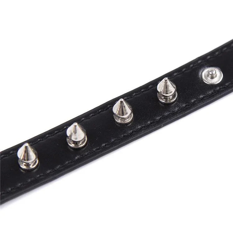 Women's Punk O-ring Choker With Rivet - Punk Lovers