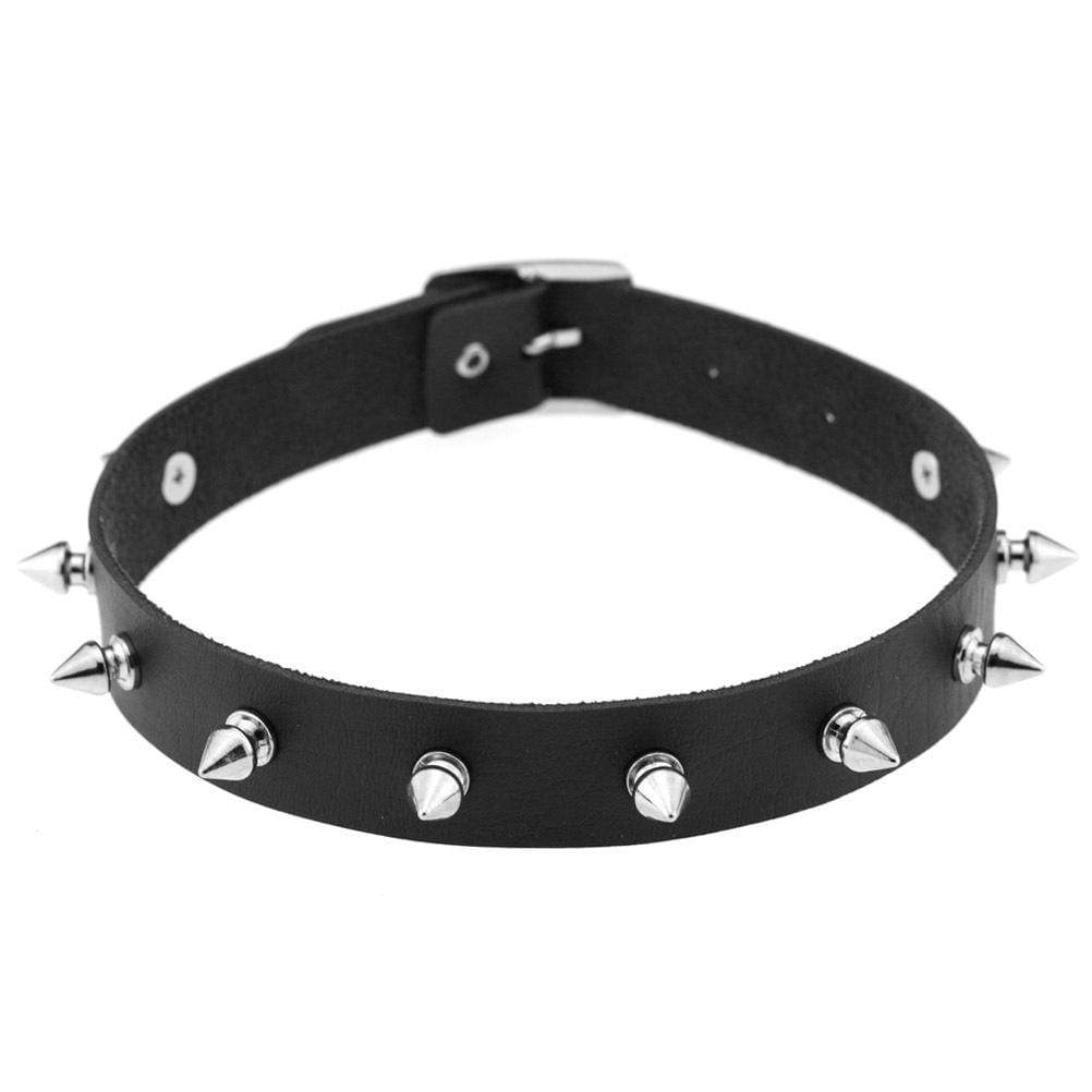 Women's Punk Rivet Black Choker - Punk Lovers