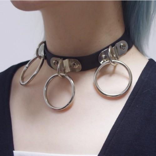 Women's Punk Three O-Ring Choker - Punk Lovers